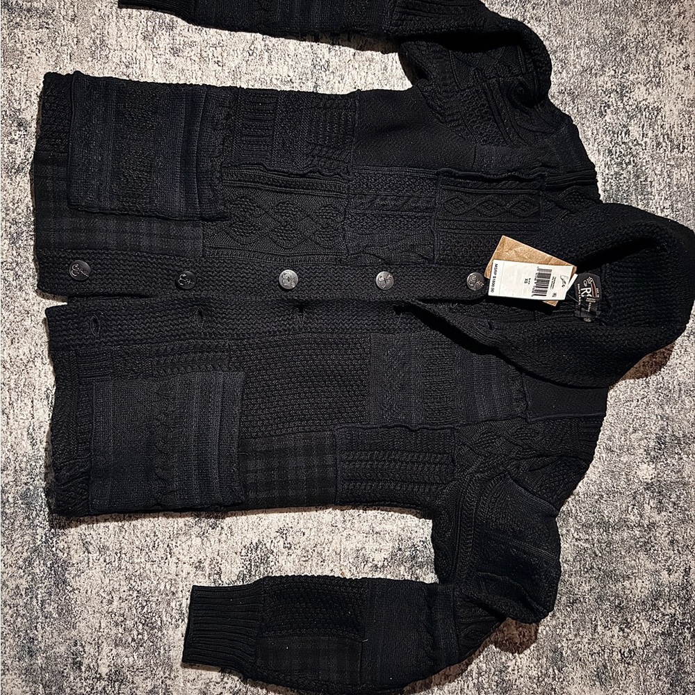 Ralph Lauren Double RL Patchwork Indigo cardigan … - image 5